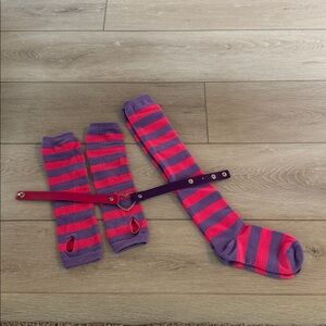 Cheshire Cat KIDZ COSTUME Socks, arm warmers, collar
